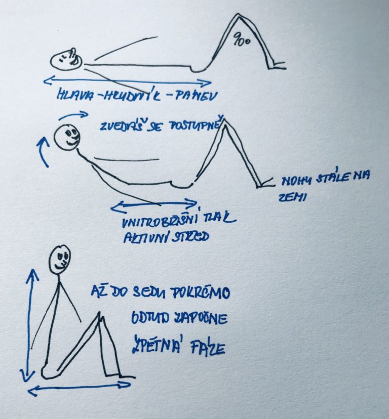 Test břicha - normální síla